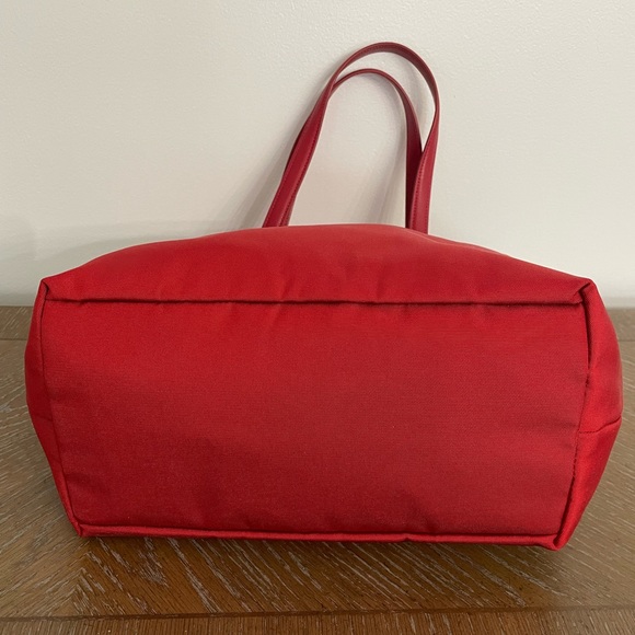 NWOT Coach Red Double Straps Nylon Tote Purse with Zipper. Duster included. - Picture 7 of 10